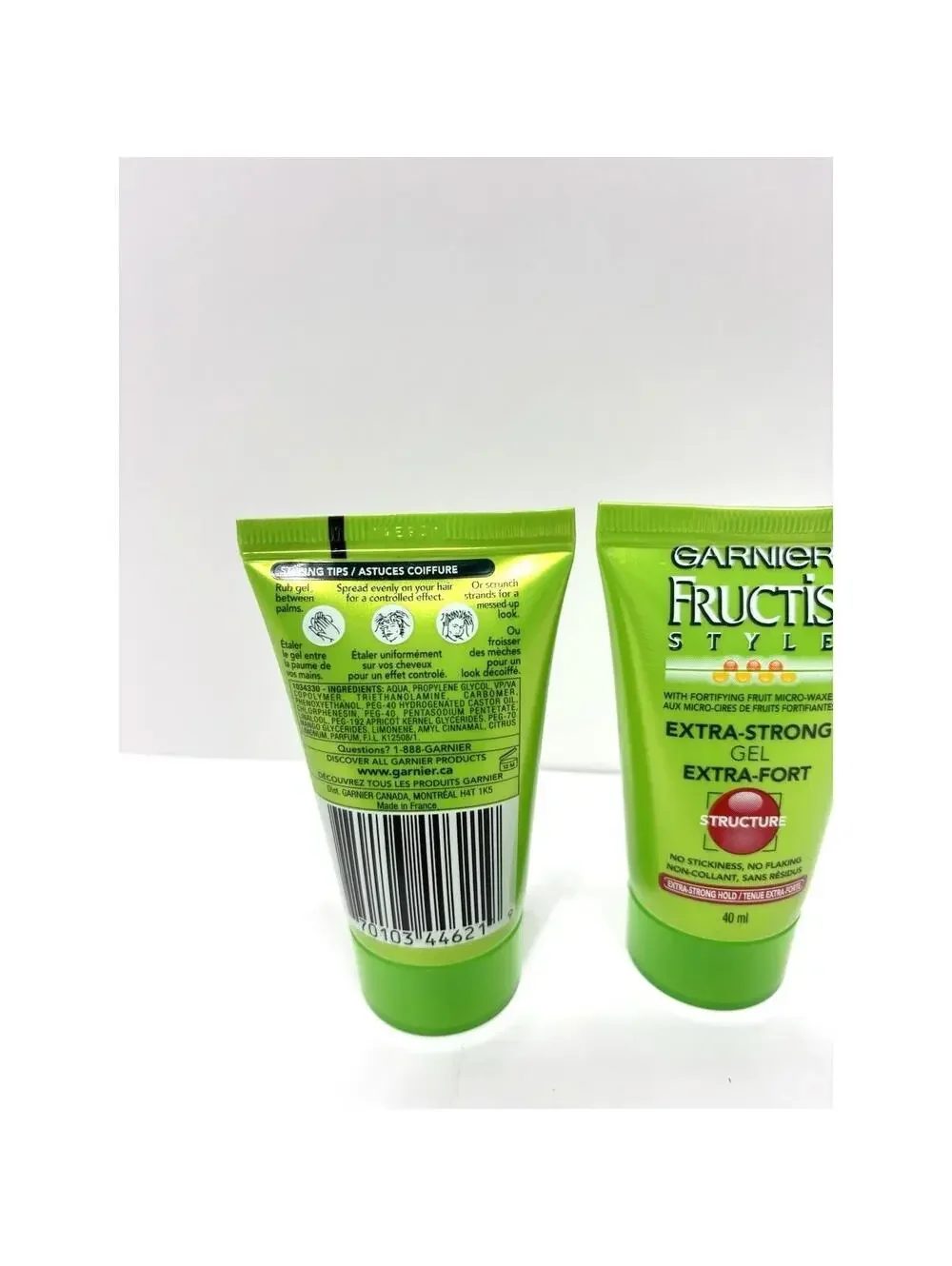2x Garnier Fructis Structure Gel 03 Extra Strong 40ml Each Discontinued New